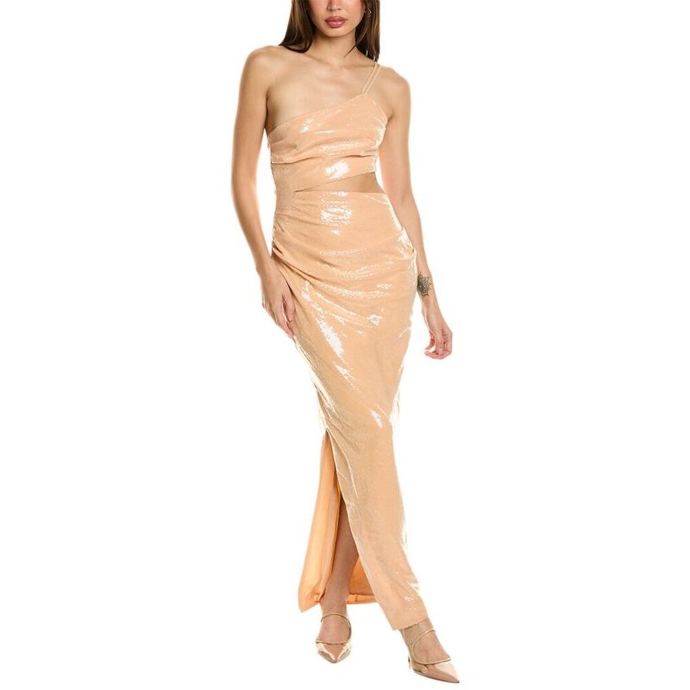 Suboo Womens  Marcel Draped Maxi Dress, Orange